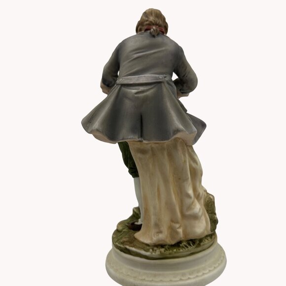 Vintage Lefton China Hand Painted Figurine KW 6414 Musician Lute Guitar Bisque - Picture 4 of 16